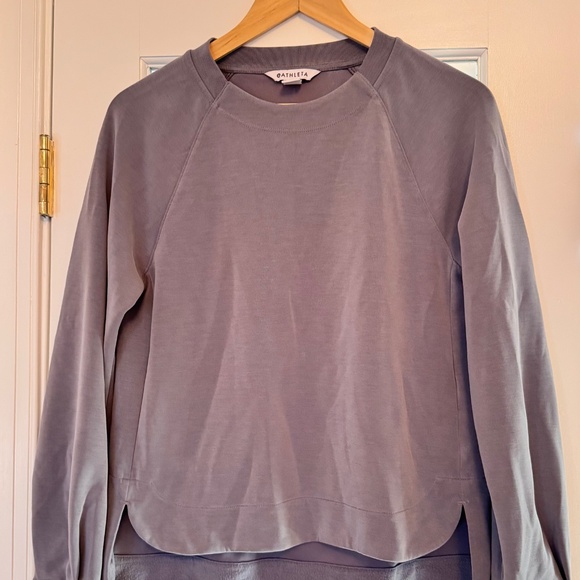 Athleta Seasoft Crewneck Sweatshirt, Cosmos (Blue/Gray), Size XS - Picture 3 of 5